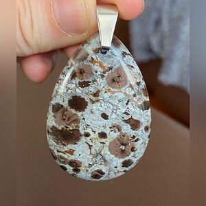 Jasper Natural Large Pear Shaped Pendant